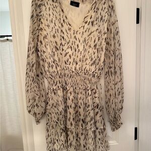 Vici Ivory and Ebony Feathered Dress